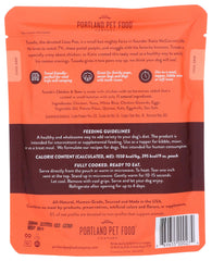 Portland Pet Food Company Tuxedo's Chicken & Yams, porciones listas, práctica para comer en casa