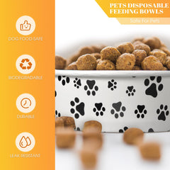 Cuenco Potchen desechable de papel, tamaño compacto para perros pequenos.