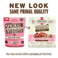 Primal Pet Foods nuggets estabilidad-estanteria para consumo práctico y seguro.