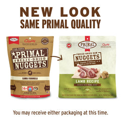 Primal Pet Foods: nuggets-lamb-ingredientes-reales, proteína de alta calidad.