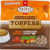 Topping Primal Pet Foods con carne pura para perros, realza cada comida.