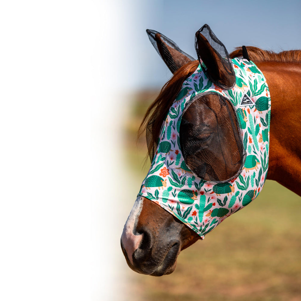 Professional's Choice Comfort-Fit Fly Mask para caballo con malla ocular y orejas, visión clara