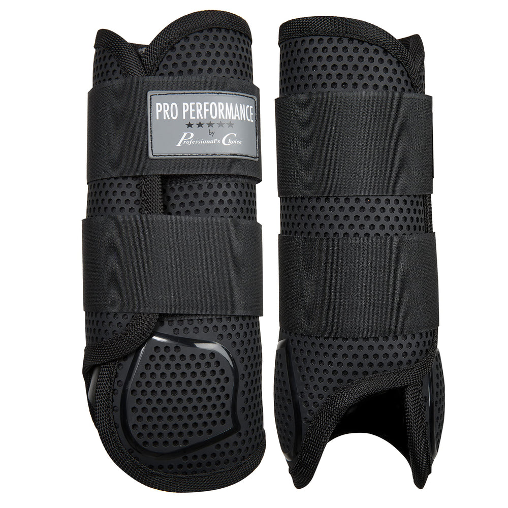 Botas frontales Elite XC de Professional's Choice, vista frontal, protección y ventilación para el fetlock