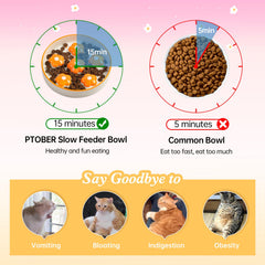PTOBER cuenco cerámico de gran diámetro para gatos sin molestar bigotes