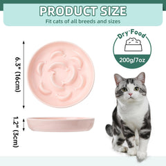 PTOBER cuenco lento para gatos con obstáculos en forma de banana para comer despacio.