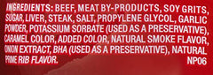 Pup-Peroni Prime Rib: snack sin colorantes artificiales para uso diario.