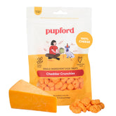 Pupford Queso Crujiente en envase, recompensa sabrosa para perros.