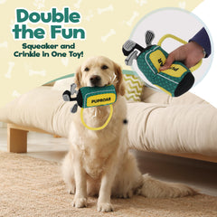 PUPROAR Golf Dog Toy con chirriador central para juego interactivo