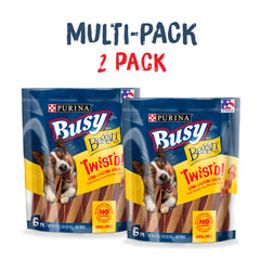 Purina Busy Twist'd con olor a bacon, estimula el gusto y la curiosidad.