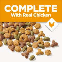 Purina Cat Chow Complete kibble crujiente para pelaje brillante.