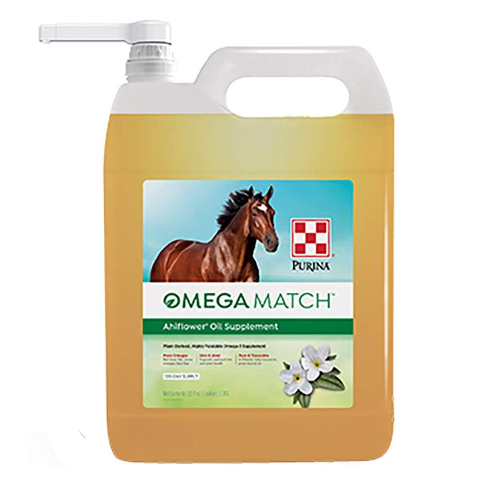 Purina Omega Match Ahiflower, aceite para caballos, ayuda a la salud de piel y articulaciones