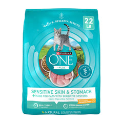 Purina ONE para estómago sensible y piel: bolsa de 22 lb para gatos, apoyo digestivo