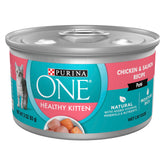 Purina ONE gatito pate húmedo en lata 3oz con carne real como ingrediente principal.