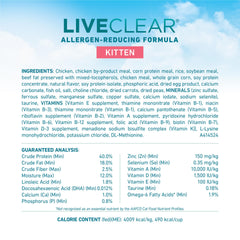 Croquetas secas Purina ONE LiveClear para gatitos en la imagen.
