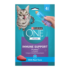 Purina ONE Plus Puré Inmunidad Atún Real: textura suave para premio sabroso