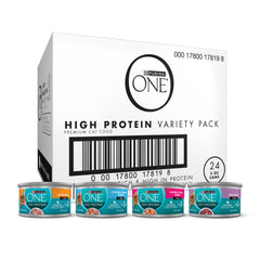 Purina ONE pollo en gravy, lata 3oz, proteína real para gatos activos.