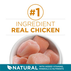 Purina ONE Tender Selects con pollo real y croquetas crujientes para músculos y vitalidad.