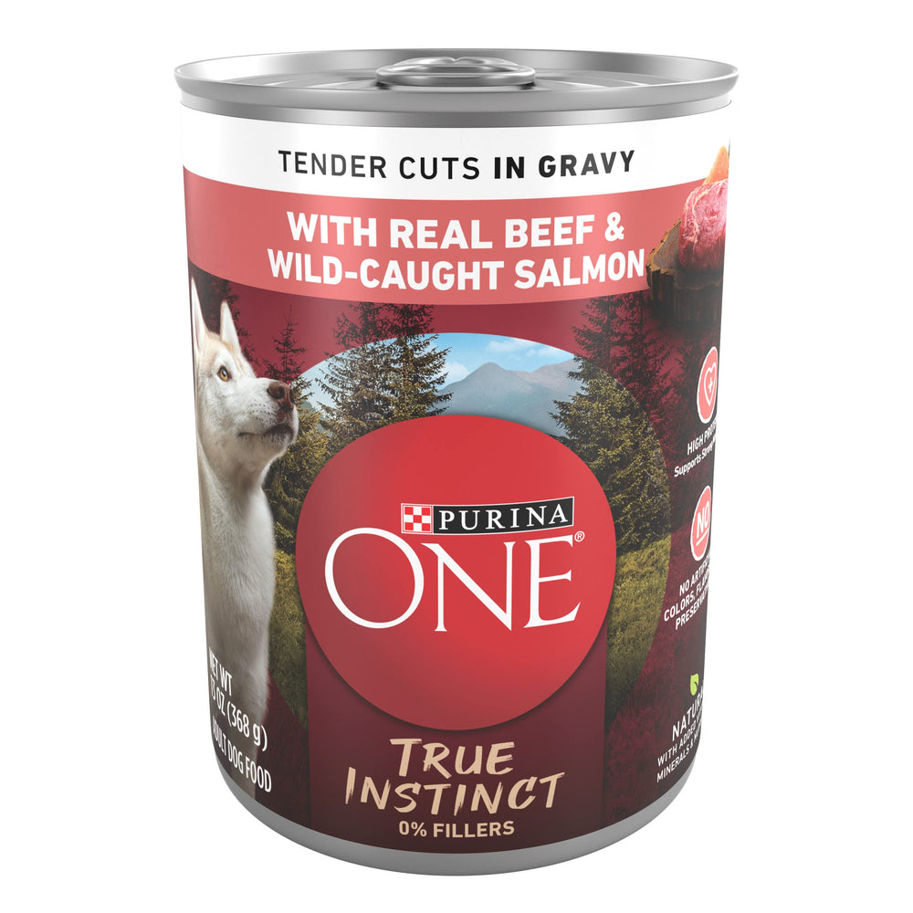 Purina One trozos tiernos en salsa en lata, sabor atractivo.