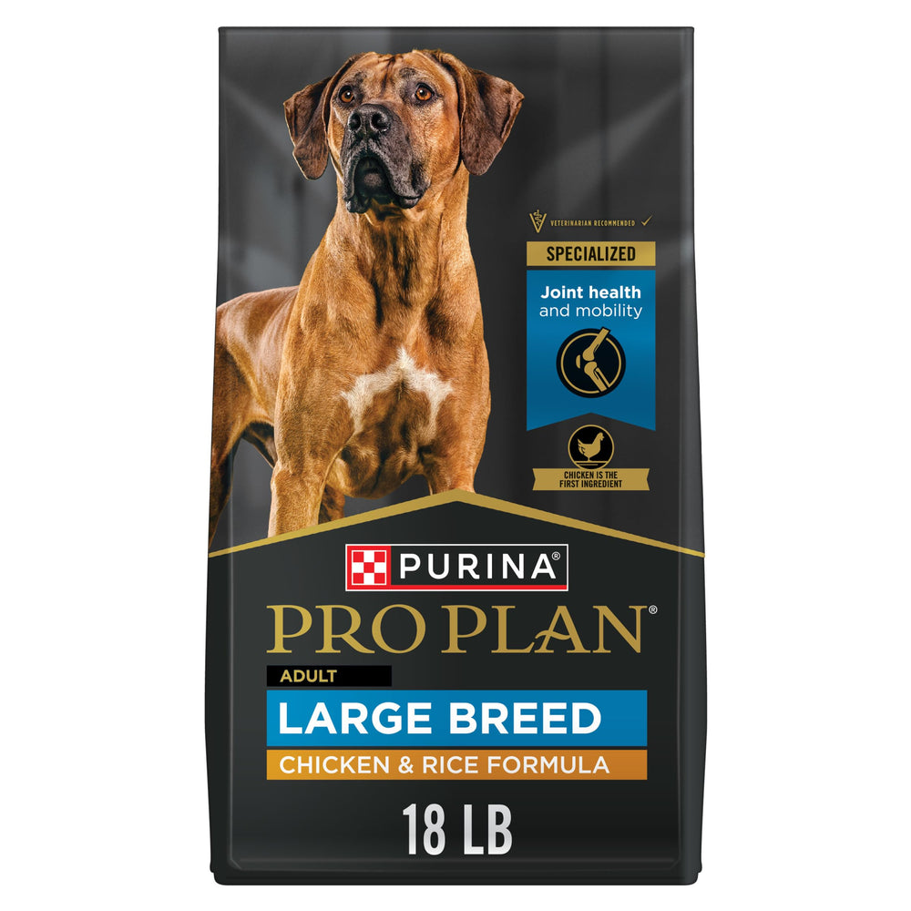Purina Pro Plan para perros grandes, croquetas de pollo y arroz, apoyo digestivo.