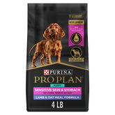 Purina Pro Plan Cachorro frente de bolsa, fórmula para piel sensible.