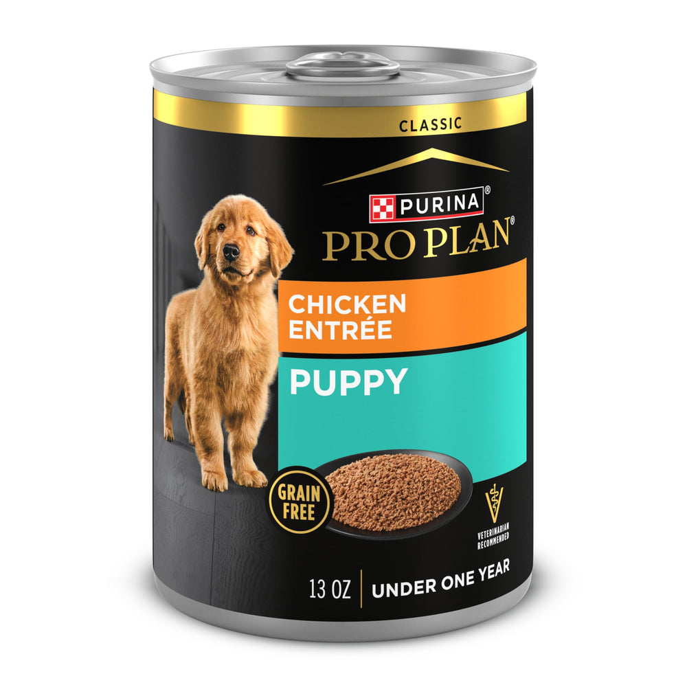 Purina Pro Plan cachorro sin granos con pollo, lata de 375 g, primera proteína pollo