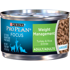 Purina Pro Plan: control de peso, pate en lata 3oz de pavo y arroz, ayuda a mantener músculo