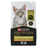 Purina Pro Plan Control de Peso envase: ayuda al control de peso de gatos adultos.