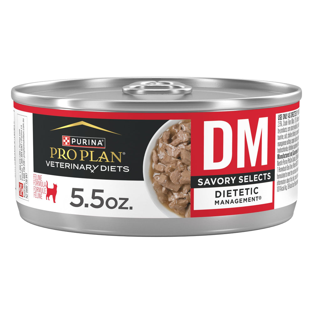 Purina Pro Plan Veterinary Diets DM, lata 5.5 oz, alto en proteína para felinos