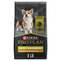 Purina Pro Plan gestión de peso para perro, bolsa 6 lb con pollo y arroz para perros.