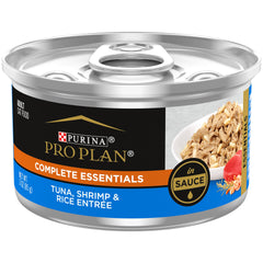 Purina Pro Plan en salsa para gatos, lata de atún y camarones, ayuda a hidratar