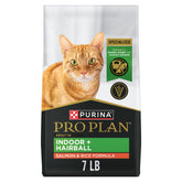 Purina Pro Plan Hairball Indoor, saco de 7 libras para gatos de interior, favorece el pelaje saludable