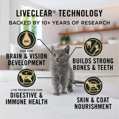 Proteína clave derivada de huevos en LiveClear para gatitos
