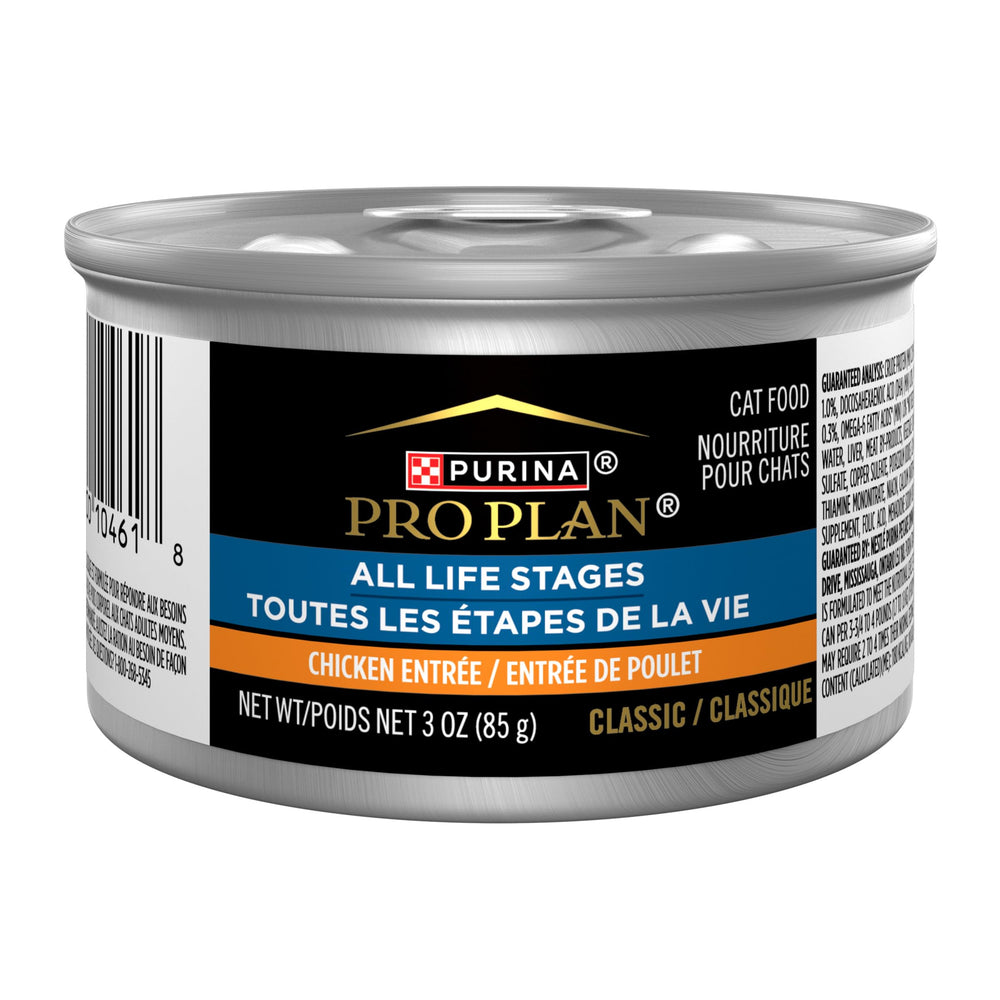 Purina Pro Plan Pate Pollo Clasico Entree, ideal para hogares con varios gatos.