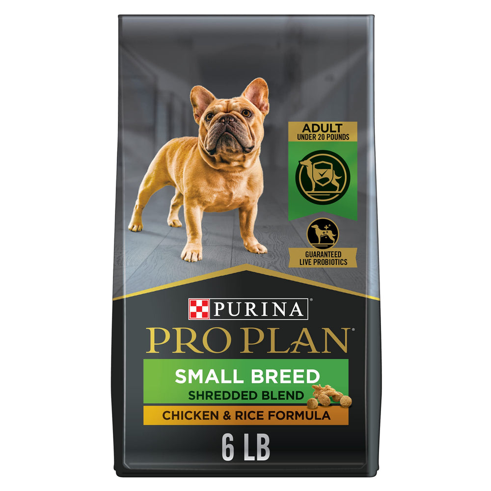 Purina Pro Plan para perros pequeños, trozos deshilachados de pollo y arroz para sabor