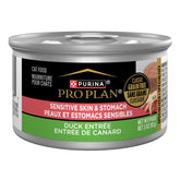 Purina Pro Plan vista frontal de la lata para estómago sensible.