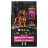 Purina Pro Plan Puppy salmón-arroz bolsa-4lb: croquetas para cachorros con salmón principal.