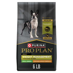 Purina Pro Plan para razas pequeñas, bolsa frontal, fácil de identificar y almacenar.