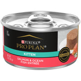 Purina Pro Plan Gatito Salmón en lata, sabor real para crecimiento saludable.