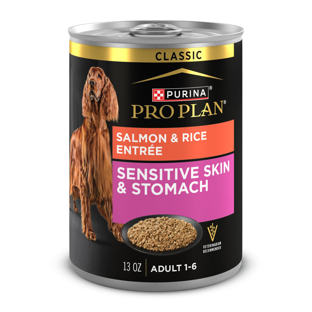 Purina Pro Plan paté de salmón y arroz en lata para piel sensible