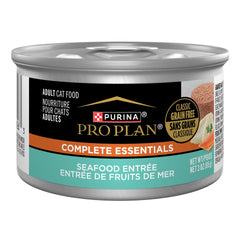 Purina Pro Plan sin granos mariscos, lata de 3 oz, ayuda a mantener músculo magro.