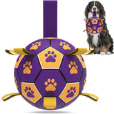 QDAN bola-futbol-perro-grande-con-correas, ideal para juego al aire libre.