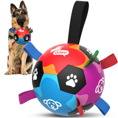 QDAN juguete fútbol para perro grande facilita juego activo.