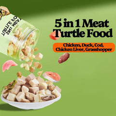 Qiliwiki tortuga cubos carne liofilizada, sabor atractivo para tortugas.