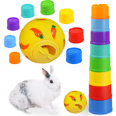 QTYWACYQ cubos apilables conejo: estímulo visual y juego interactivo para conejos