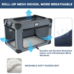QUIBBLICK jaula para perros entrada fácil plegable, perfecta para guardarla en el coche.