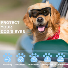Gafas QUMY para perros anti nieve, útiles en días fríos y nevados.