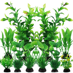 QUOZUO plantas de acuario verdes variadas para un aspecto natural y fácil mantenimiento.