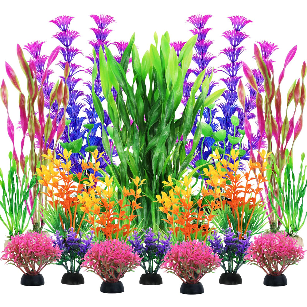 QUOZUO plantas artificiales para acuario, 20 piezas, crean refugio seguro para peces