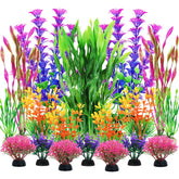 QUOZUO plantas artificiales para acuario, 20 piezas, crean refugio seguro para peces