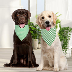 Bandana QUQULE verde grande, patrón rayas, diseño cómodo y nudo seguro